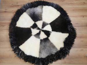 Schaffelle - Runde teppiche - eco-sheep-carpets-adam-leather